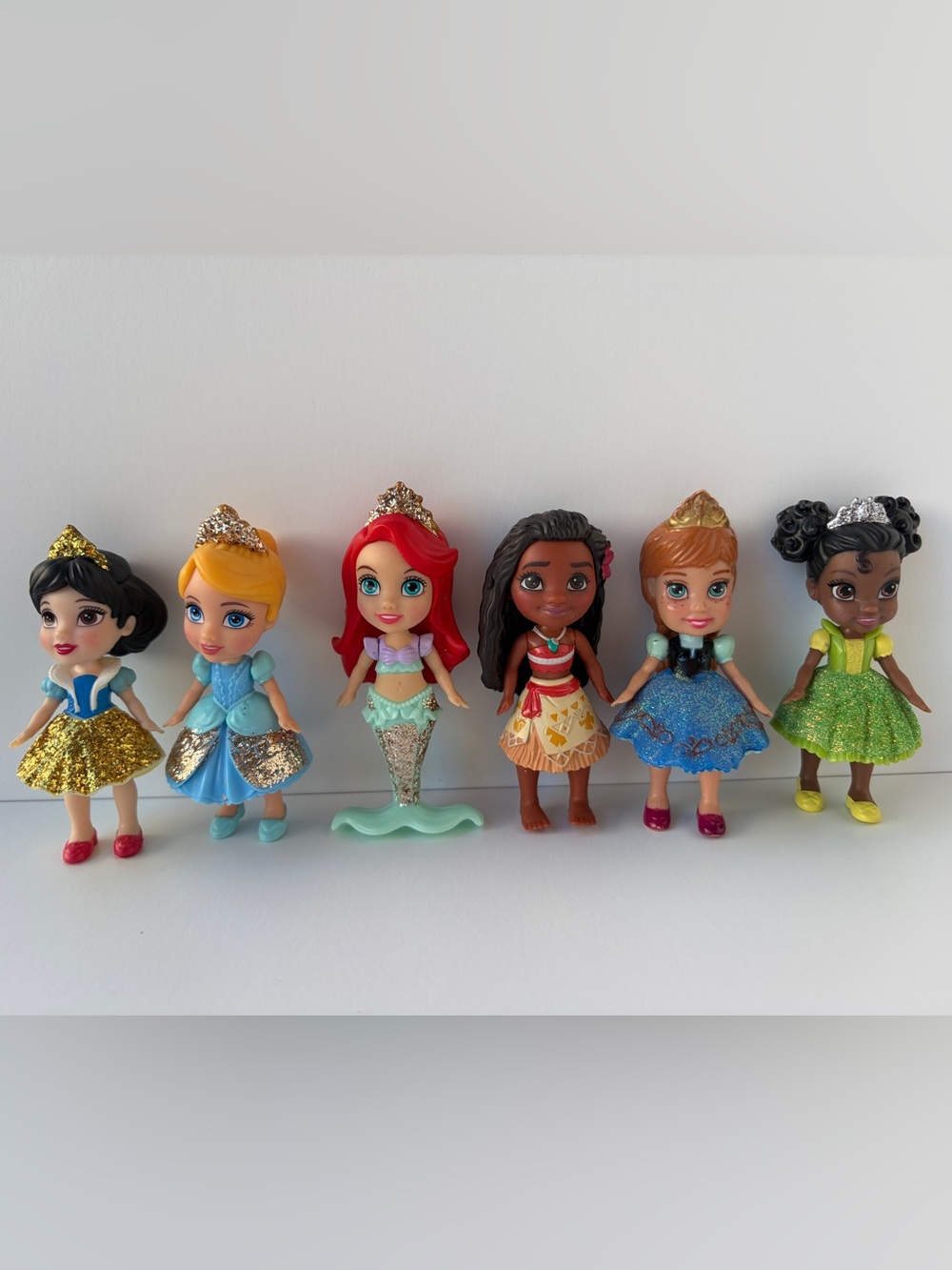 Disney Princess Mini Toddler Posable Dolls Figures Lot of 6